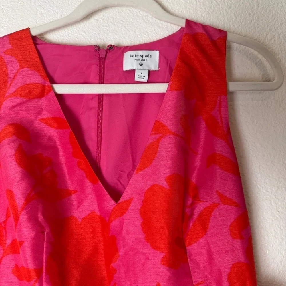 Kate Spade NY x Target Classic Rose Peplum Midi Dress NWT